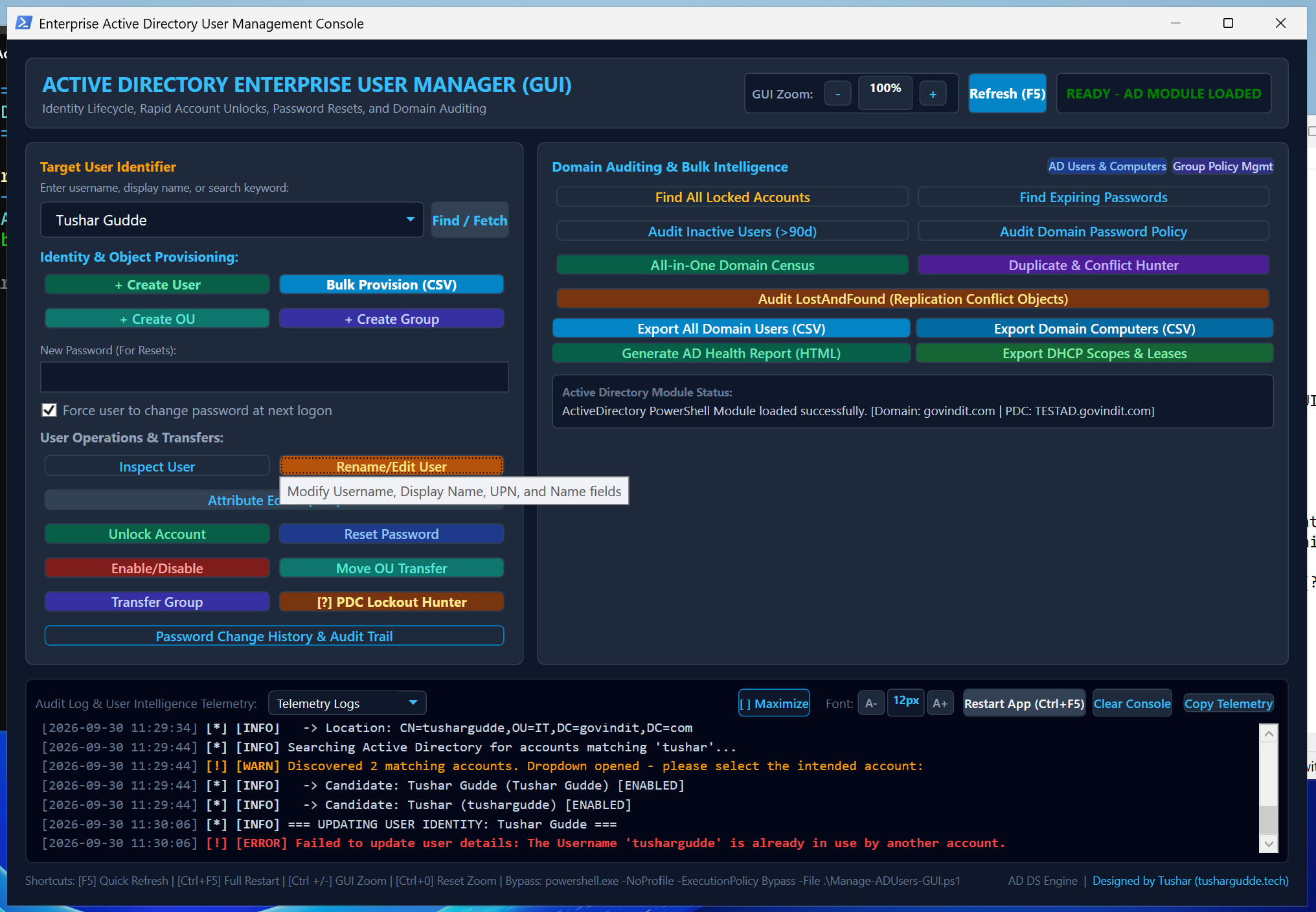 Active Directory script execution